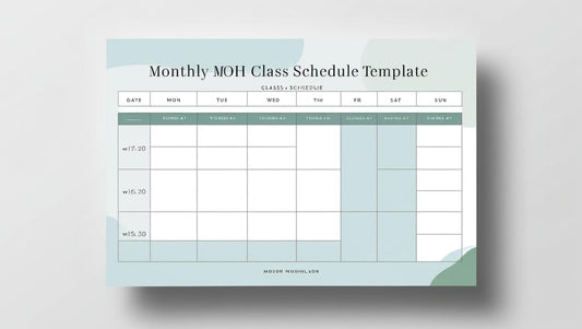 Moh Class Schedule Template